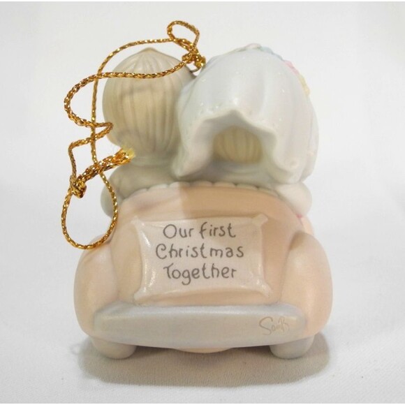 Precious Moments -Our First Christmas Together- #525324 Ornament 1990 Butcher - Picture 5 of 6